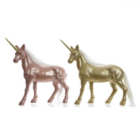 Twin Pack Gold and Blush Pink Metallic Unicorn Ornaments