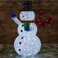 1.8m Collapsable Snowman with Scarf and 200 LEDs