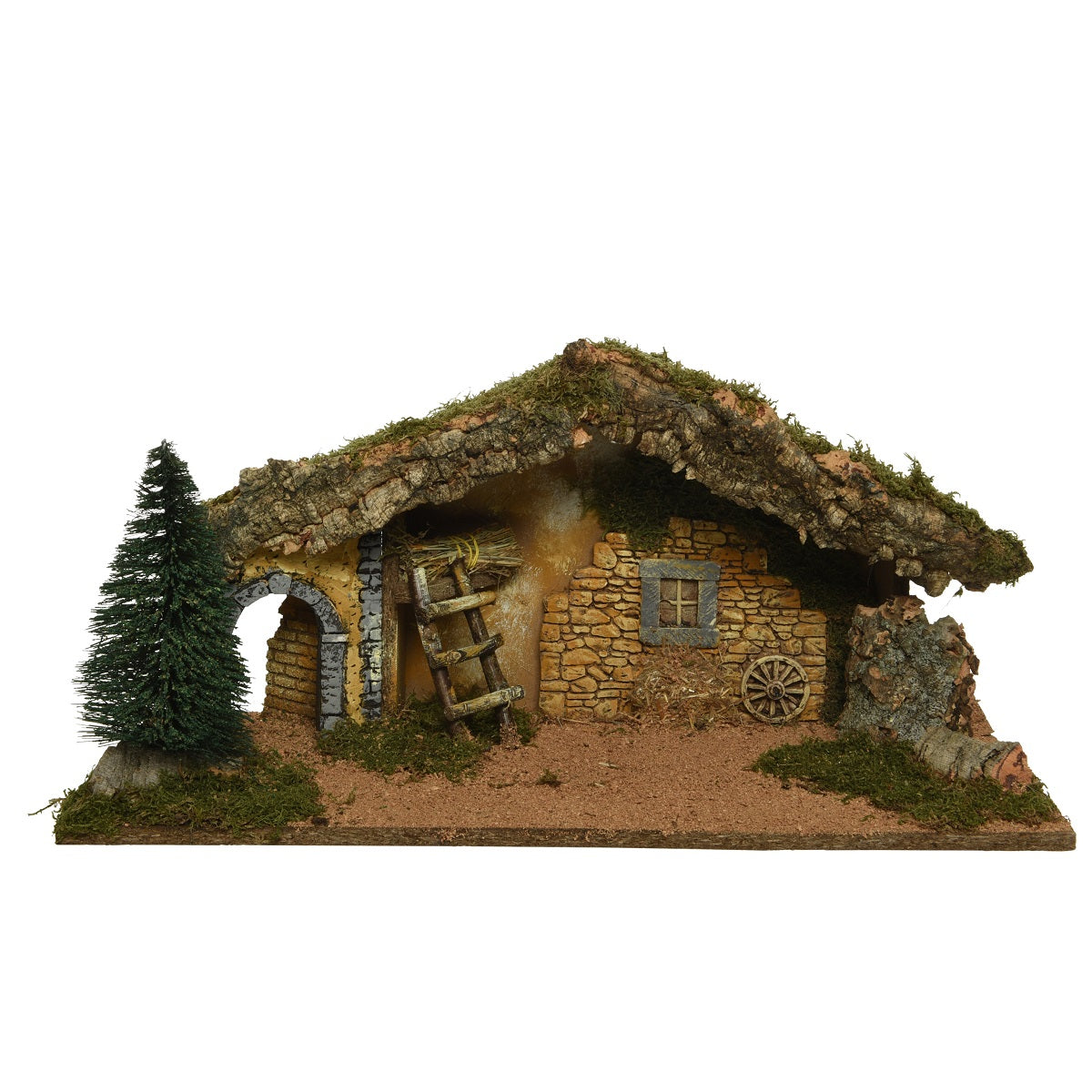 Traditional Nativity Scene Stable House Christmas Decoration with LED Lights