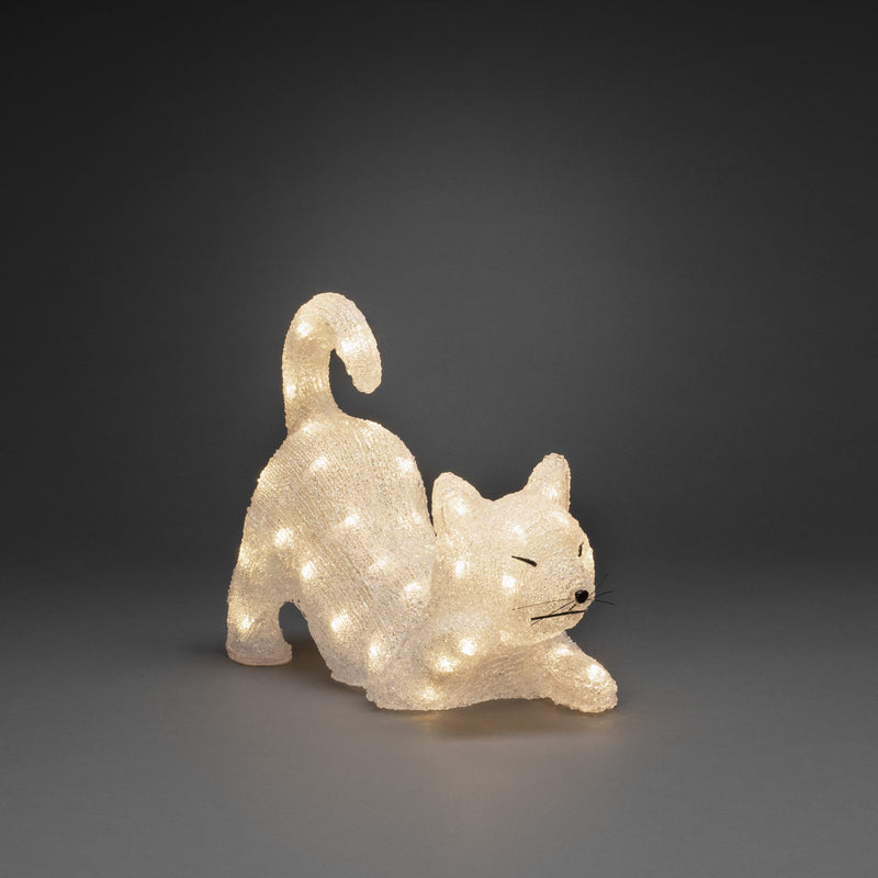 Acrylic Laying LED Lit Cat