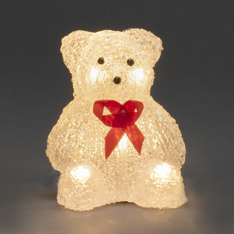 Set of 5 Acrylic Christmas Bears with 40 Warm White LEDs