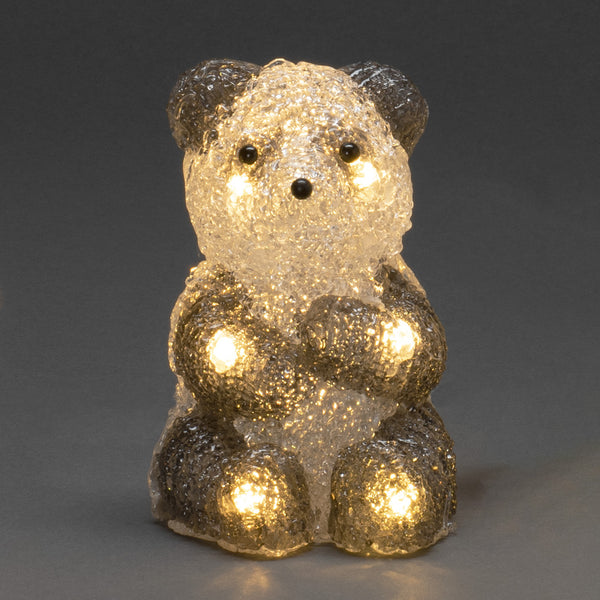 Set of 5 Acrylic LED Lit Christmas Pandas