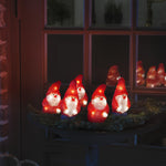 Set of 5 LED Lit Christmas Santa Gonks