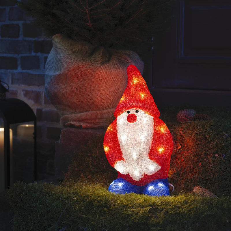 Large Standing Lit Acrylic Christmas Santa Gonk