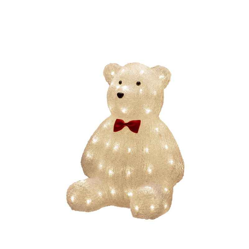 Acrylic LED Lit Christmas Teddy Bear