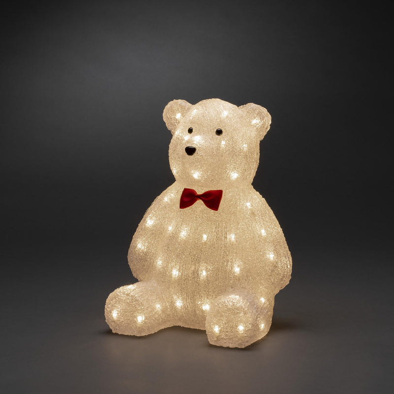 Acrylic LED Lit Christmas Teddy Bear