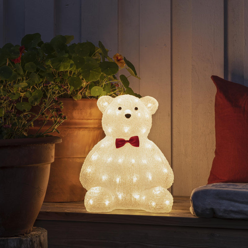 Acrylic LED Lit Christmas Teddy Bear