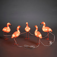 Set of Five Acrylic Flamingos with 40 White LEDs - 3