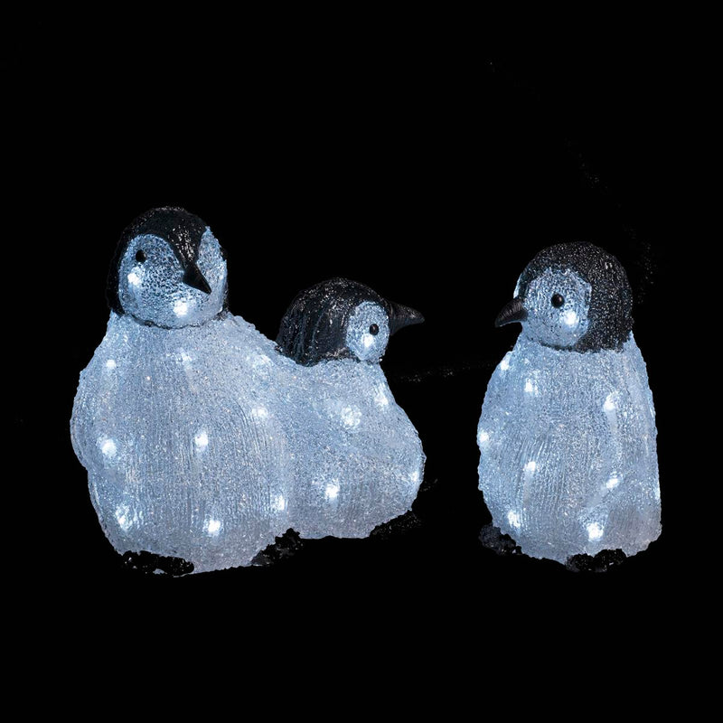 Acrylic Penguin Family with 48 LEDs
