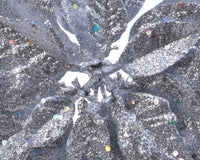 Silver Poinsettia Flower Clip On Tree Decoration with Glitter Detail