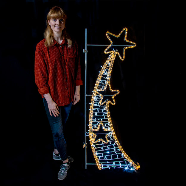 1.5m LED Shooting Star Swish Lamp Post Silhouette XP Motif