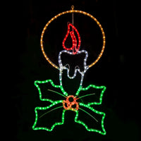 1m LED Christmas Candle with Holly Sprig XP Silhouette