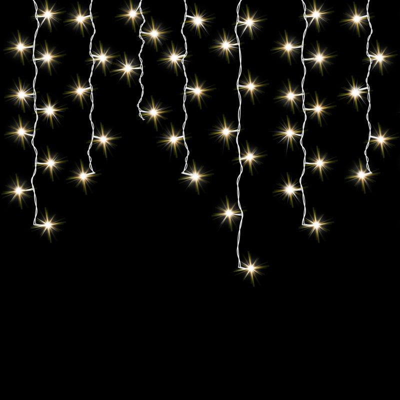 50 Warm White with Twinkle Extendable LED Icicle Lights XP Extension Set