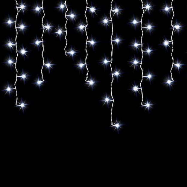 50 Ice White with Twinkle Extendable LED Icicle Lights XP Extension Set