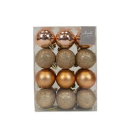 Pack of 24 Rose Gold Multi Finish Baubles