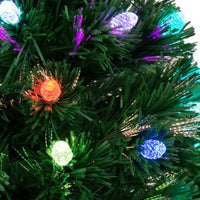 2ft Fibre Optic Christmas Tree with Multi Coloured Pine Cone Lights