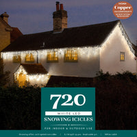 720 Ice White Snowing Icicle Timer Lights ~Noma
