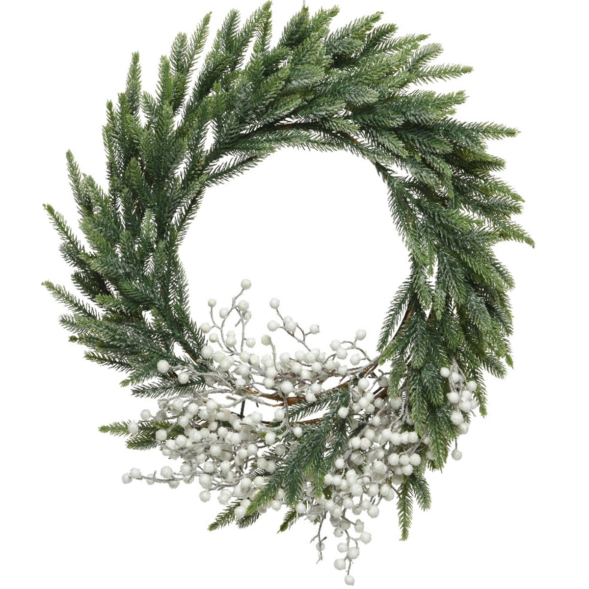 60cm Luxury Wreath with Frosted White Berry Decorations