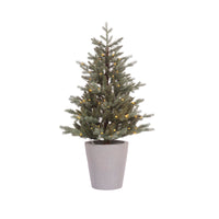 4ft Pre Lit Potted Misty Allison Pine Artificial Christmas Tree