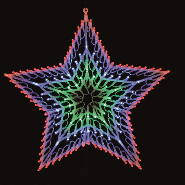 100 Multi Coloured LED Chasing Window Light Star