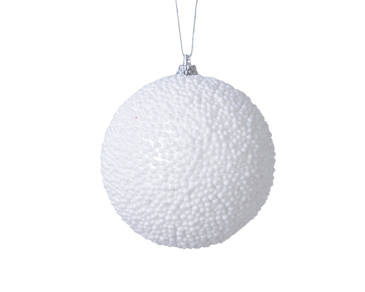 Set of 12 White Mini Bubble Foam Ball Decorations