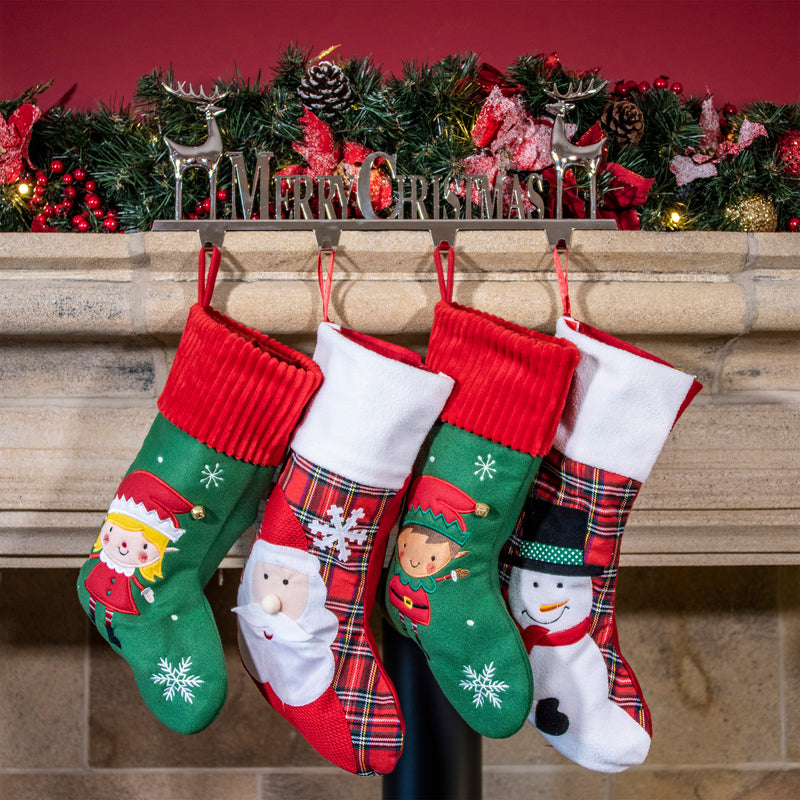 Giant Merry Christmas 4 Hook Stocking Hanger