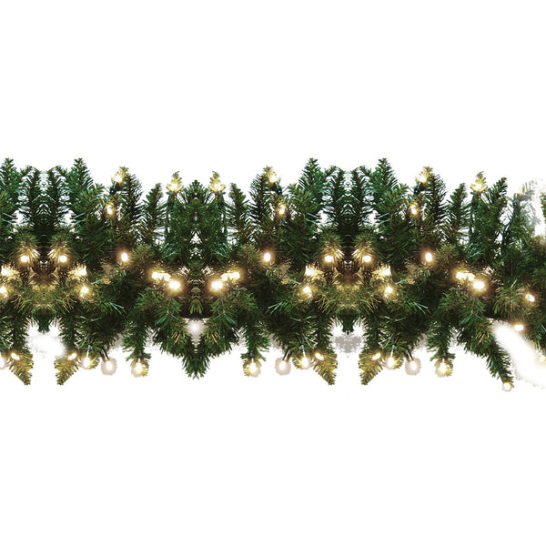 2.9m XP Connectable Outdoor Christmas Garland with 100 Warm White LEDs