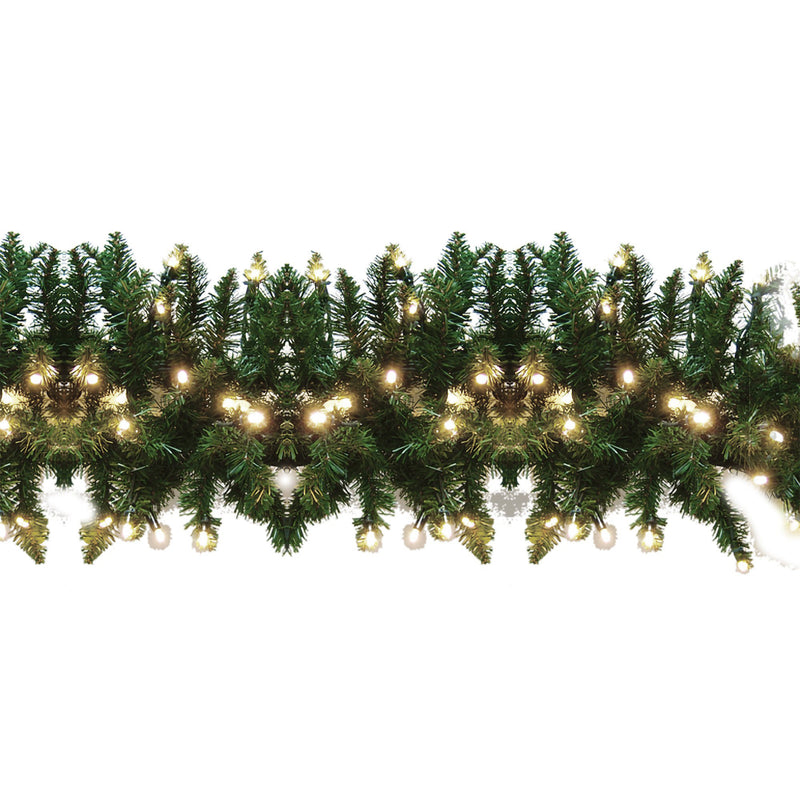 2.9m XP Connectable Outdoor Christmas Garland with 100 Warm White LEDs