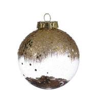 48 Glitter Flowers Shatterproof Christmas Tree Baubles Commercial Pack
