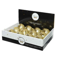 48 Glitter Flowers Shatterproof Christmas Tree Baubles Commercial Pack