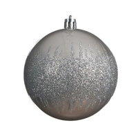 48 Misty Grey Glitter Shatterproof Christmas Tree Baubles Commercial Pack