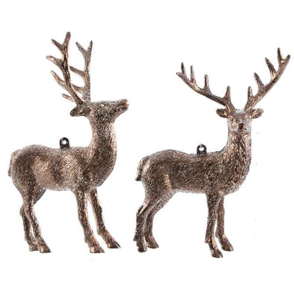 Set of 2 Truffle Reindeer Hanging  Christmas Tree Decorations