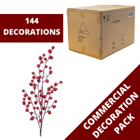 144 Red Berry 60cm Spray Christmas Decoration Commercial Pack