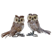 12 Plush Snowy Brown Owl Christmas Decorations Commercial Pack