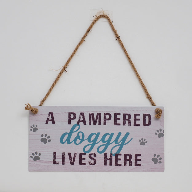 Pampered Doggy Metal Sign