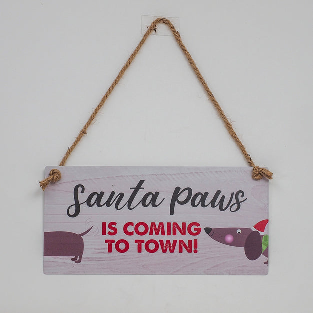 Santa Paws Metal Sign
