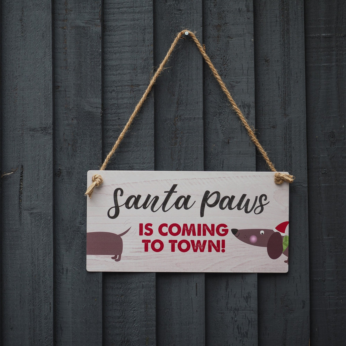 Santa Paws Metal Sign