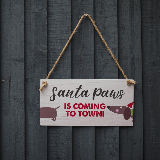 Santa Paws Metal Sign