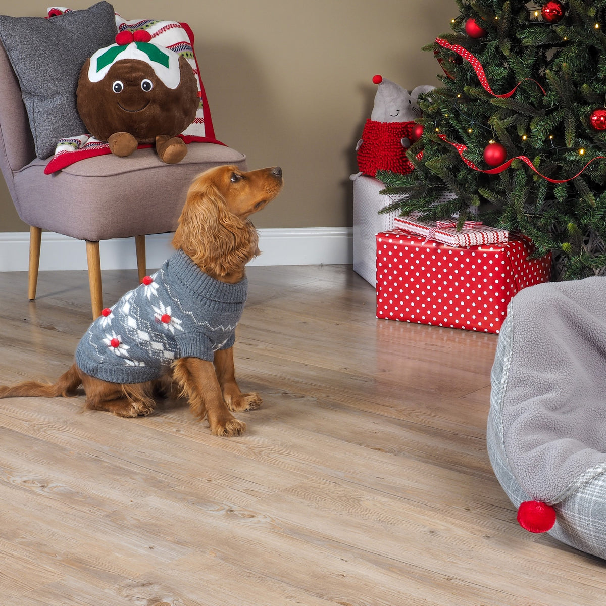 Snow Berry Dog Christmas Jumper 45cm