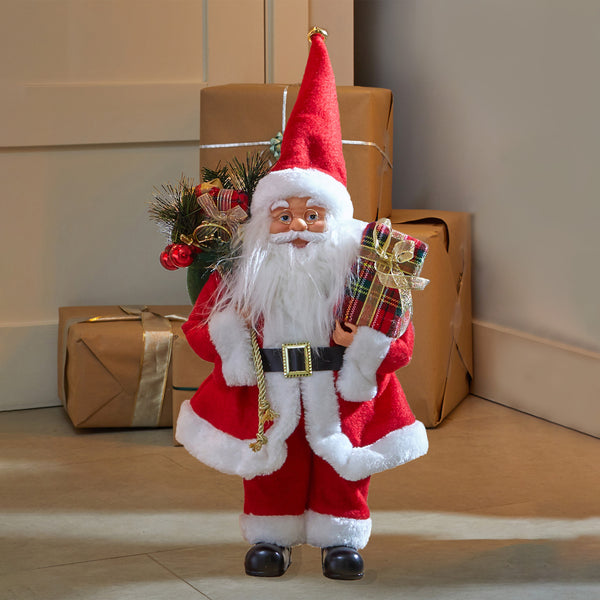 60cm Luxury Standing Santa with Red Suit