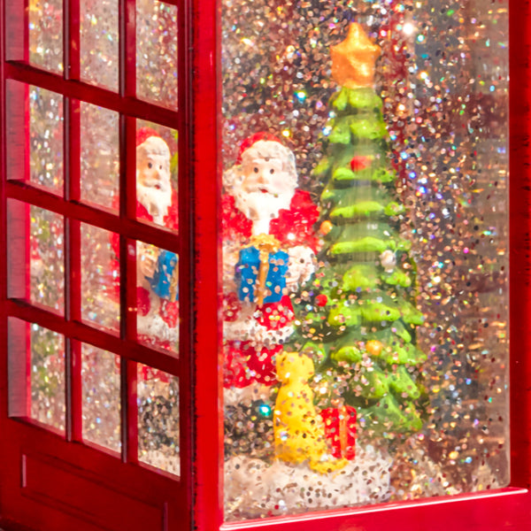 Telephone Santa Snow Swirl Water Spinner Lantern