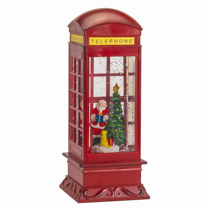 Telephone Santa Snow Swirl Water Spinner Lantern