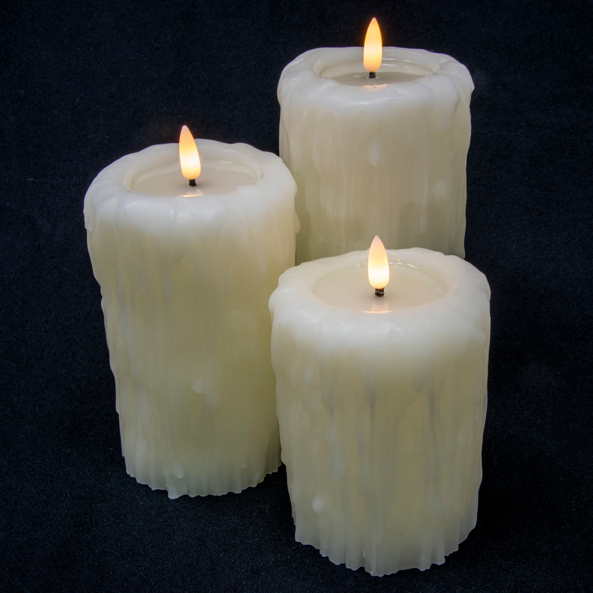 3 Pack LED Wick Church Candle Wax Heavy Drip