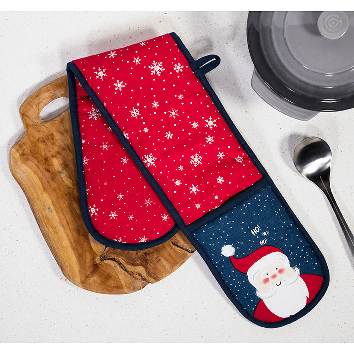 Ho Ho Ho Santa Christmas Double Oven Glove