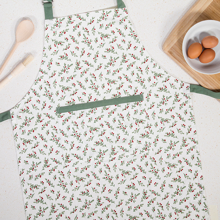 Holly Berry Christmas Apron