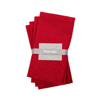 Set of 4 Red Glittered Lurex Christmas Napkins