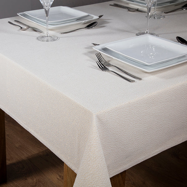 2m x 1.3m Chambray Gold Glittered Lurex Christmas Tablecloth