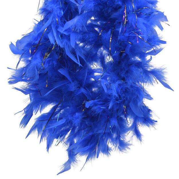 Blue Feather Boa Garland with Tinsel Christmas Tree Decoration
