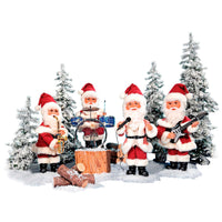 Animatronic 4 Piece Santa Band Christmas Scene with Music