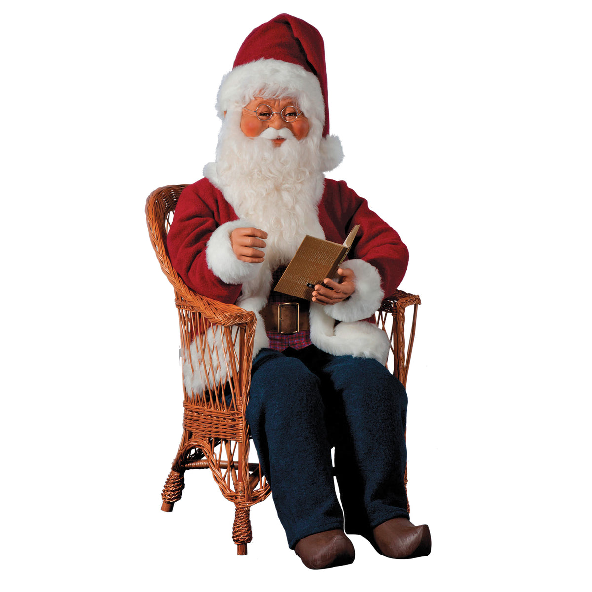 Santa Figure Reading Story in Chair